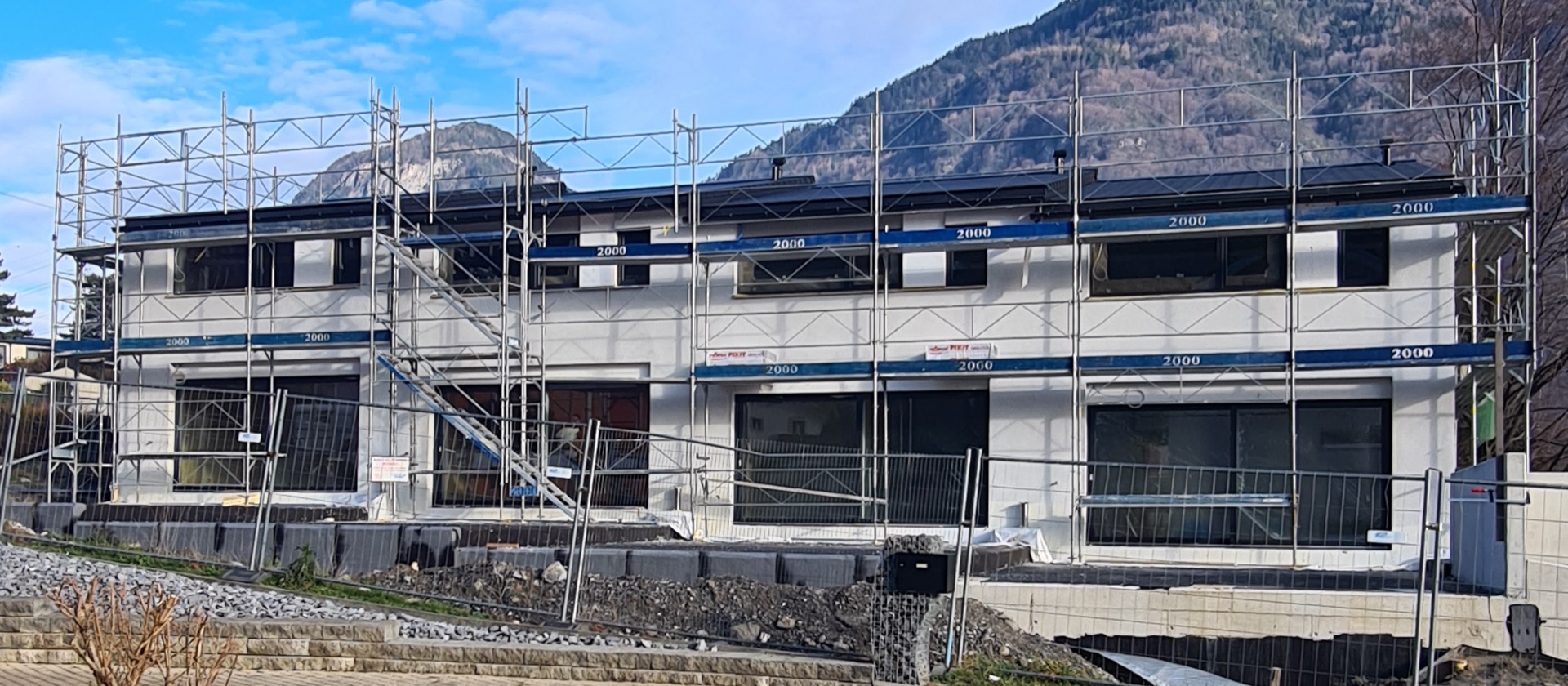 Construction de 4 villas — détail du chantier